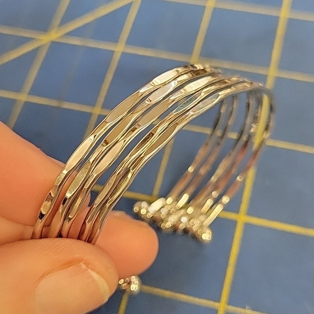 Street Refinement Silver Tone Stacked/Layered 7.5" Bracelet
